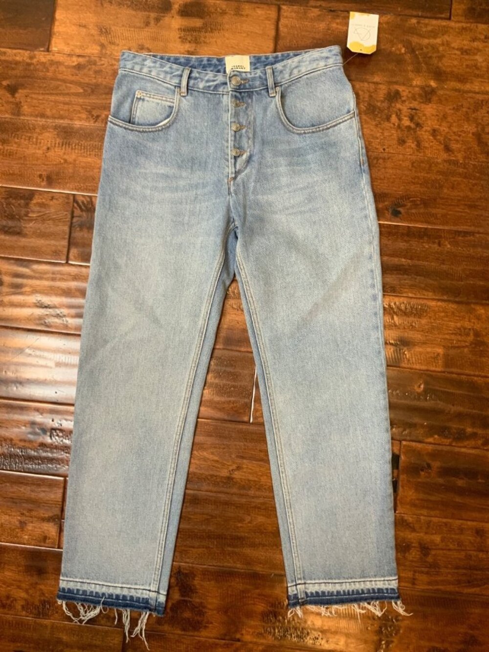 Isabel Marant Ice Blue Light Wash Denim Straight Leg Jeans, Size 8 | 40